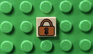 LEGO Harry Potter Tile Decorated HP 1x1 Tan Dark Orange Padlock 3070pb007 4766 - Picture 1 of 1