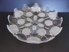 Crystal Clear Industries  Pedestal Cake Plate ~ Moriva Pattern ~ Frosted Design