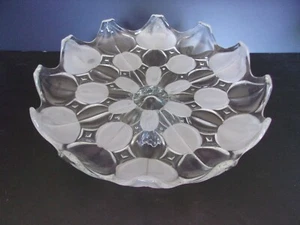 Crystal Clear Industries Pedestal Cake Plate ~ Moriva Pattern ~ Frosted Design - Picture 1 of 4