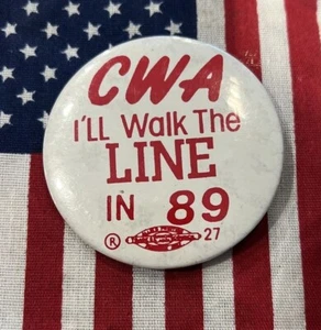 CWA Walk the Line Button 1989 - Bild 1 von 1