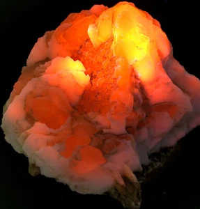 1611g WOW!NATURAL Fluorescent large block Pink Calcite Crystal&Arsenopyrite g274 - Picture 1 of 11