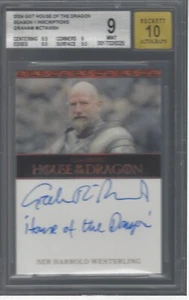 2024 HOUSE OF THE DRAGON GRAHAM MCTAVISH AUTOGRAPH INSCRIPTIONS MINT BGS 9/AU 10 - Picture 1 of 2