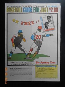 1970 Mlb Baseball Guide vintage print poster Ad Harmon Killebrew Willie McCovey