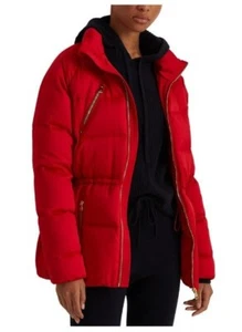Chaqueta acolchada Ralph Lauren para mujer roja con cremallera con bolsillo cuello alto cintura ceñida - Imagen 1 de 4