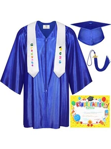 5 Pack 2025 Graduation Gown Cap Stole Set with Tassel Certificate Graduation ... - Picture 1 of 7
