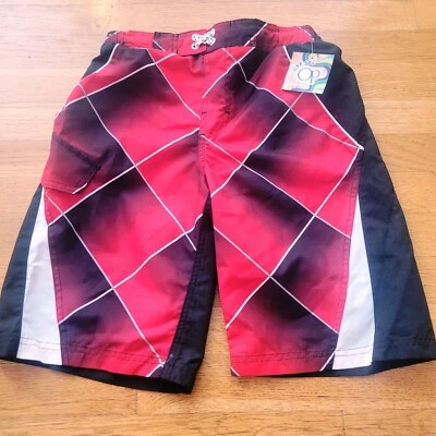 OP Ocean Pacific Boys Large (10-12) Blue Plaid Swim Trunks Board Shorts - Image 1 of 4