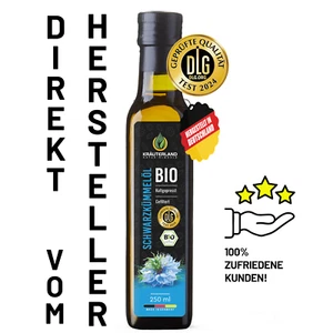 KRÄUTERLAND Bio Schwarzkümmelöl GEFILTERT 250ml, ägyptisch, kaltgepresst, FRISCH - Bild 1 von 10