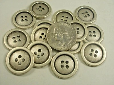 New 8 Silver / Nickel metal buttons size 13/16  Blazer Coat Jacket  #S24 - Image 1 of 4