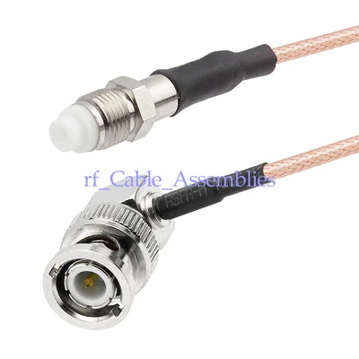 BNC Male Right Angle To FME Female Adapter Pigtail Cable RG316 50cm For Wireless - Image 1 of 4