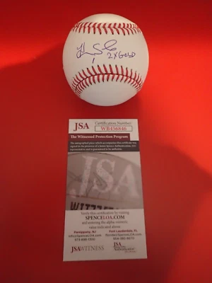 Hope Solo Signed MLB Baseball W/ 2 X GOLD JSA WB456846 - Image 1 of 3