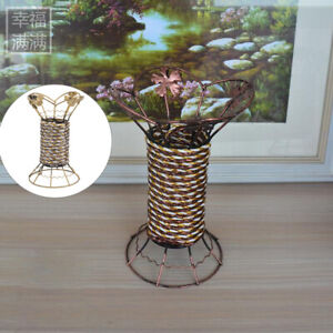  Rattan Woven Flower Basket Bud Container Artificial Flowers Vase