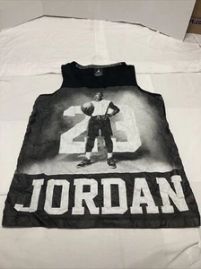 AIR JORDAN TANK TOP BOYS LG (12-13YRS) BLACK MICHAEL JORDAN 23 MJ GRAPHIC (USED) - Picture 1 of 9