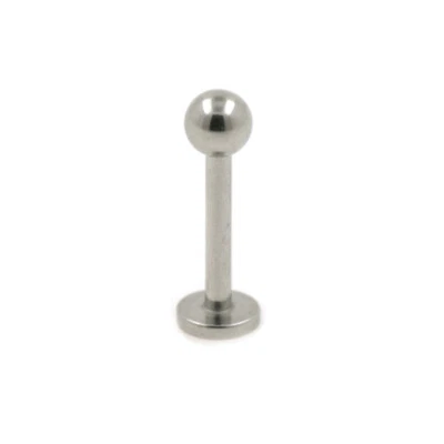 1,6mm Stahl Labret Ohr Tragus Helix Lippen Piercing Länge:6-12mm m Kugel Silber - Bild 1 von 2