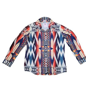 NWT Jammy Job Women's Medium Colorful Long Sleeve Button Southwestern Shirt - Picture 1 of 9