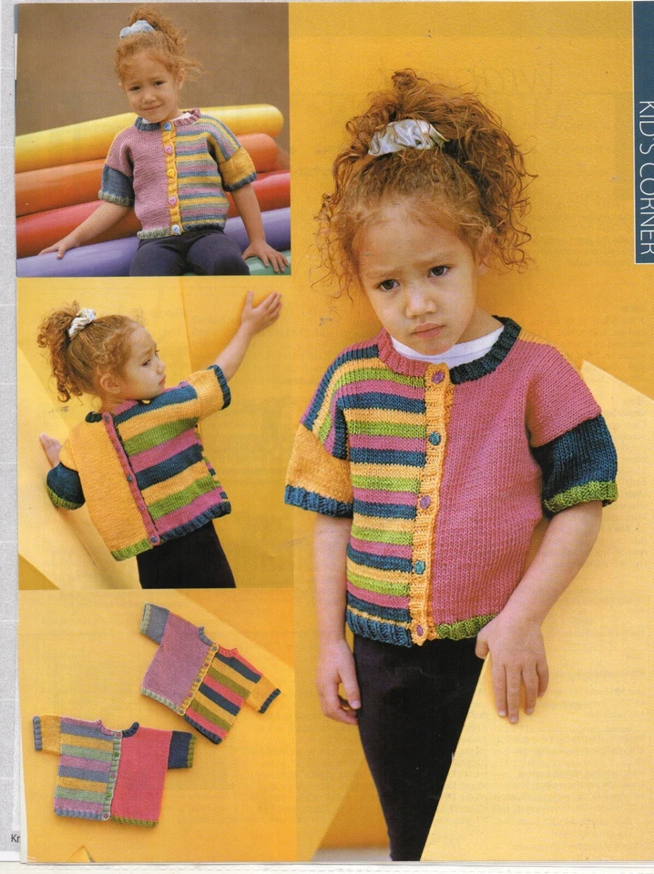 BUTTON ME! GIRL'S SWEATER KNITTING PATTERN - Image 1 of 1