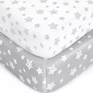 Crib Sheets for Boys or Girls 2 Pack, Fitted Crib Sheet for Standard Size Crib a - Picture 1 of 6