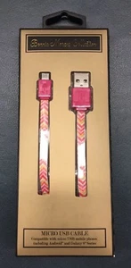 Bonnie Marcus Collection 3.5' Micro USB Sync/Charge Cable - Pink arrow *New* - Picture 1 of 2