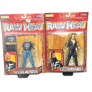 RAW HEAT STEVE AUSTIN & UNDERTAKER WWF Wrestling Action Figure Jakks NEW 1999 - Picture 1 of 9