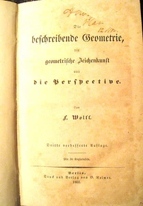 Die beschreibende Geometrie die geometrische Zeichenkunst die Perspective 1861 - Bild 1 von 2