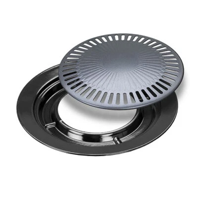 Grillplatte 32cm Gaskocher Campingkocher Universal Grillaufsatz BBQ Bratplatte - Bild 1 von 2