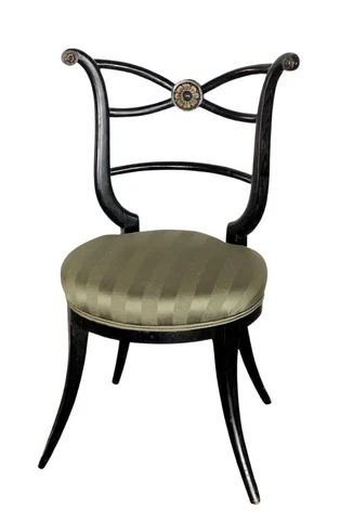 Hollywood Regency Chair ~ black with gold accents ~ 1940s Cover