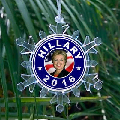 Hillary Clinton President 2016 copo de nieve parpadeante árbol de Navidad adorno Foto 1 de 2