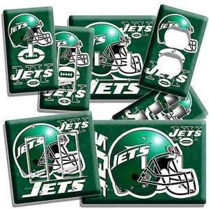 NY NEW YORK JETS FOOTBALL TEAM LIGHT SWITCH OUTLET WALL PLATE COVER BOYS BEDROOM - Picture 1 of 31