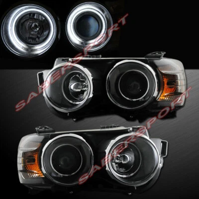Conjunto de faróis projetores pretos com aro halo de LED para Chevrolet Sonic 2012-2015 - Imagem 1 de 3