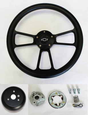 1995-99 Chevrolet Full Size Pick Up Black on Black Steering Wheel 14" Bowtie Cap - Image 1 of 4