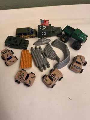 Military Vehicles Majorette Ambulance, Van, Humvee, Truck, Mini Cars 2"-3" & Acc - Image 1 of 4