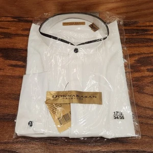 Donna Karan New York DKNY Long Sleeve Men's White Button Down Dress Shirt 17.5 - Picture 1 of 7