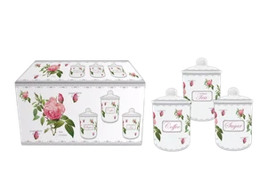3 piece Canister set Tea Coffee and Sugar Heritage Brand Redoute Design 800ml... - Bild 1 von 1