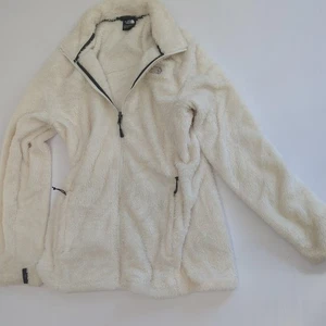 Chaqueta para mujer The North Face grande blanca de felpa polar cremallera completa pelo alto suave - Imagen 1 de 10