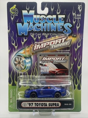 Muscle Machines Import Tuner '97 Toyota Supra Blue & Black  T02-30 & T02-06 (2) - Image 1 of 4