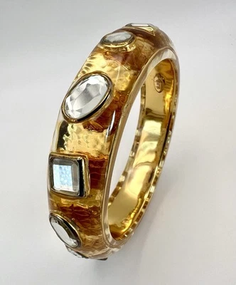 Isharya Mirror Glass Yellow Gold Resin Bangle Bracelet - Image 1 of 4