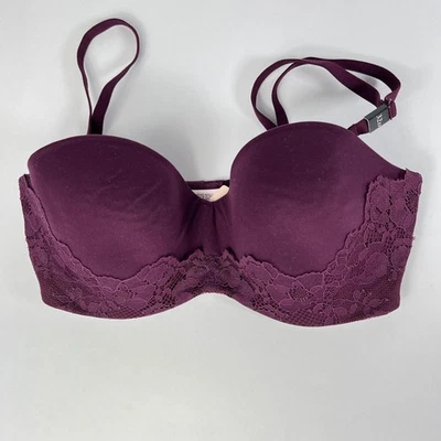 Sexy sujetador sin tirantes para mujer Victoria's Secret 32D forrado con aros de varias vías Foto 1 de 4