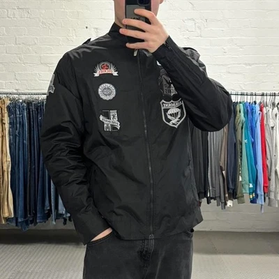 Dickies biker jacket windbreaker Mens XL black nylon zip up jacket biker Y2K - Image 1 of 4