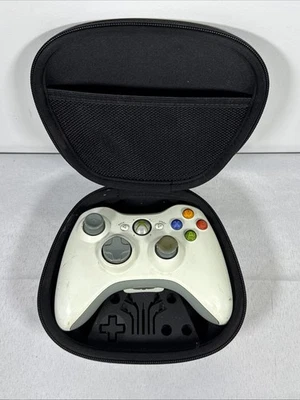 Xbox 360 Wireless Controller White w/ Case Microsoft OEM Gamepad Tested Works - Image 1 of 4