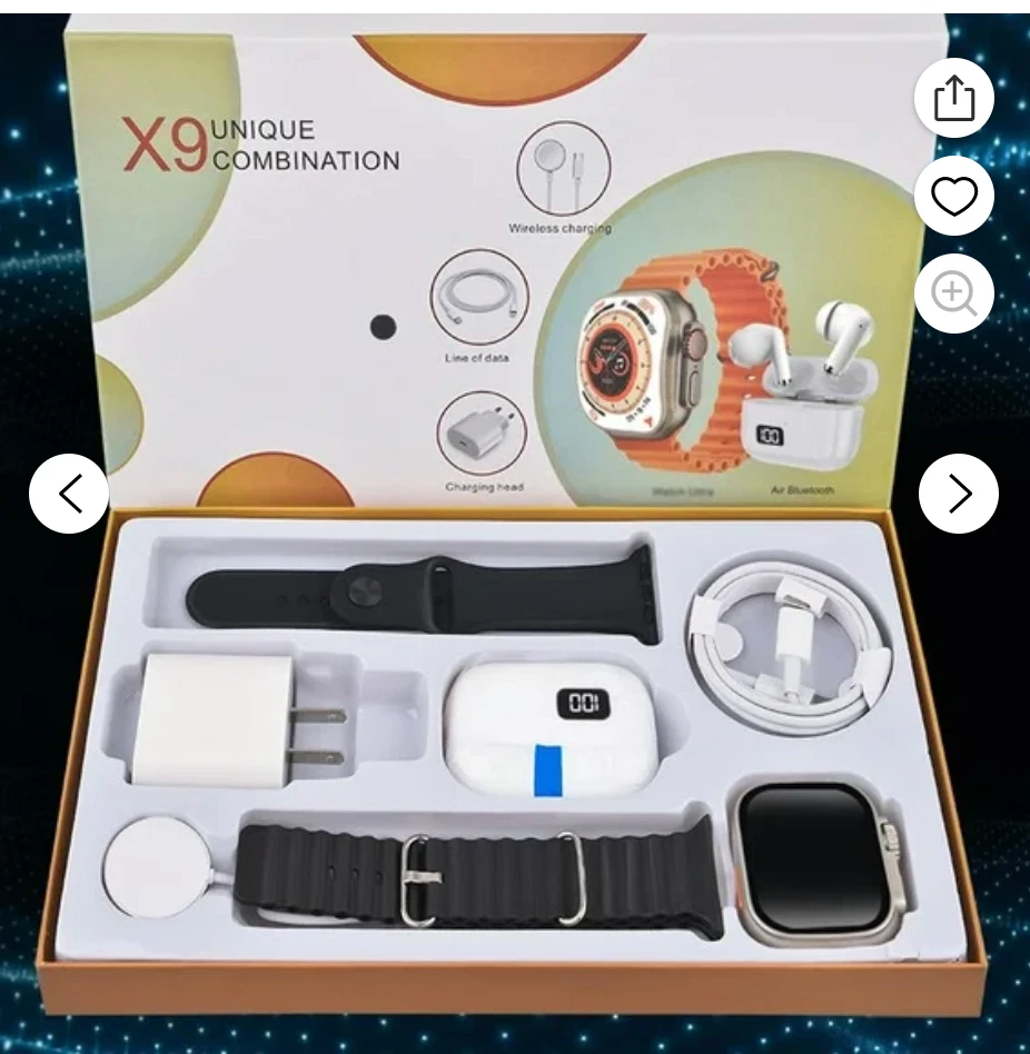 NUEVO - X9 6 EN 1 Kit de Reloj Inteligente Combinación Reloj Inteligente y Accesorios de Carga Foto 1 de 1