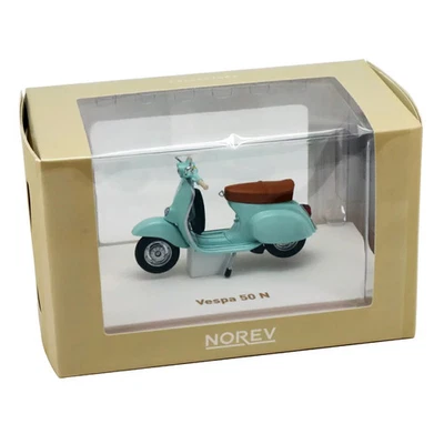 NOREV 1/18 Vespa 50N 1969 Aquamarina Blu Diecast Scooter Modellino Giocattolo... - Immagine 1 di 3