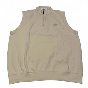 Fairway & Greene Men's Size L Beige Yellow Sleeveless Vest Zip Pima Cotton Peru - Picture 1 of 12