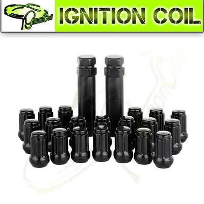 20 Black M12x1.5 Wheel Lug Nuts + 2 Keys Fits Toyota Avalon 1995-2018 2019 2020 - Image 1 of 4