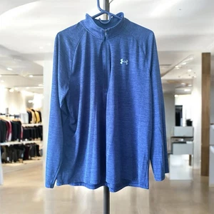 Under Armor Mens Size XL Blue 1/4 Zip Long Sleeve Pullover Loose Fit Shirt - Picture 1 of 3