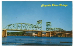 Coquille River Bridge Oregon Coast Highway Scenic Postcard Natural Color - Picture 1 of 2