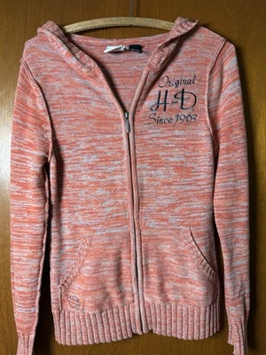 Harley Davidson Women’s MEDIUM Full Zip Sweater Hoodie Orange HD - Image 1 of 4