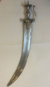 Antique Vintage Chissel Damascus Sword Handmade Broad Blade Old Rare Collectible
