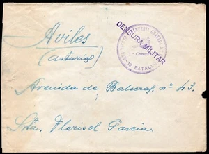 Asturias - Guerra Civil - Sobre a Avilés + marca "Regimiento Infantería Granada - Imagen 1 de 1