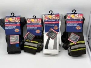NEW 3 PAIR PACK DICKIES BOYS ACTION PERFORMANCE CREW SOCKS SIZES 9-2.5 AND 3-9 - Picture 1 of 29