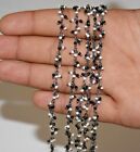 Chaîne chapelet perlé en vrac, 2 mm noir et perles perles chaîne de fabrication bijoux