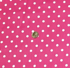 White Polka Dots on Fuchsia Fabric by David Textiles, BTHY, Hot Pink Polka Dots - Picture 1 of 4